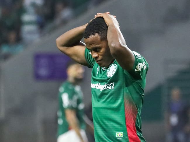 Jhon Arias, jugador colombiano del Palmeiras. (Photo by Marina Uezima / Brazil Photo Press via AFP)