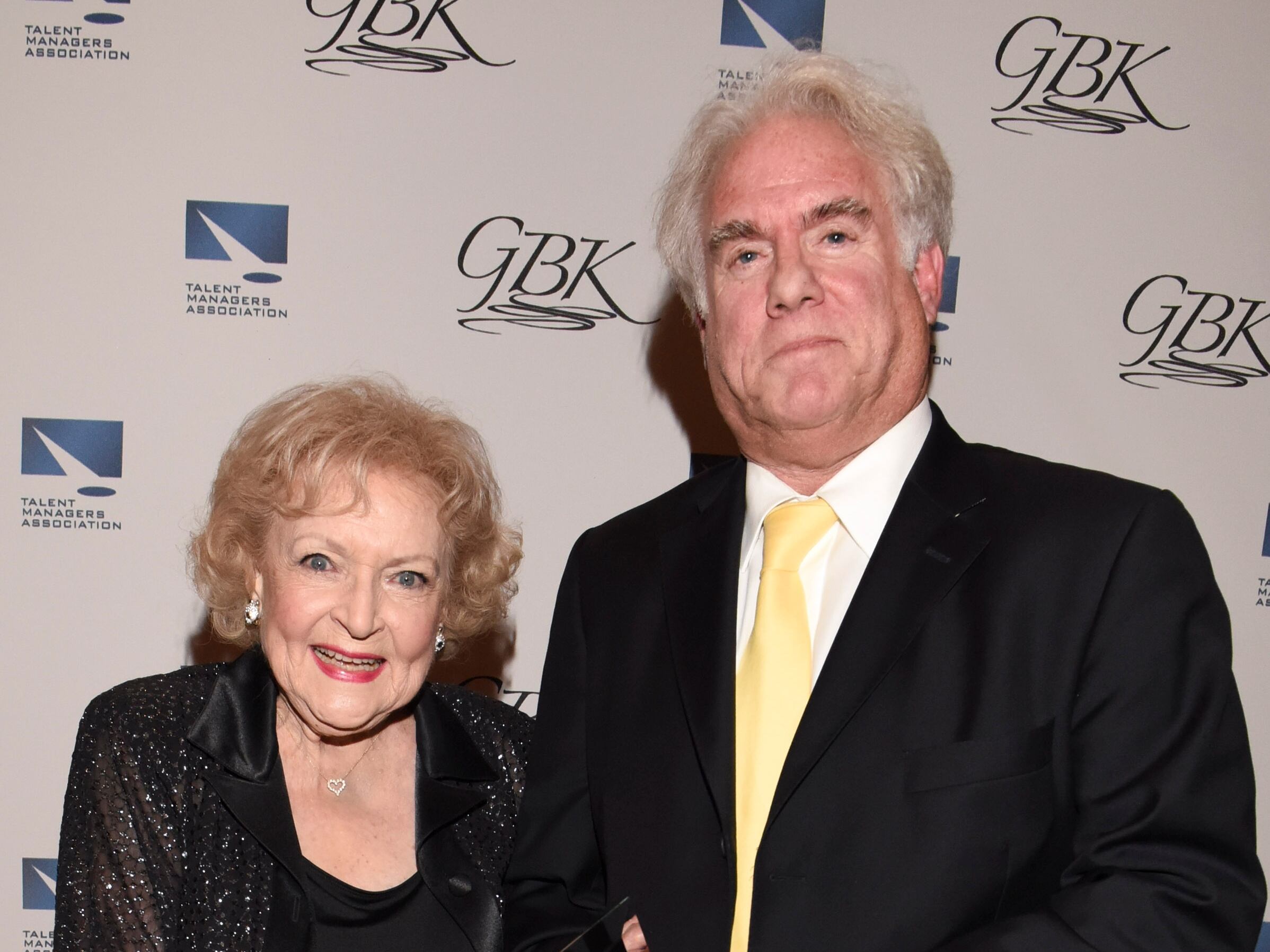 CENTURY CITY, CA - MAY 28:  Actress Betty White and talent agent Jeff Witjas attend The TMA 2015 Heller Awards on May 28, 2015 in Century City, California.  (Photo by Vivien Killilea/Getty Images for Talent Managers Association)
