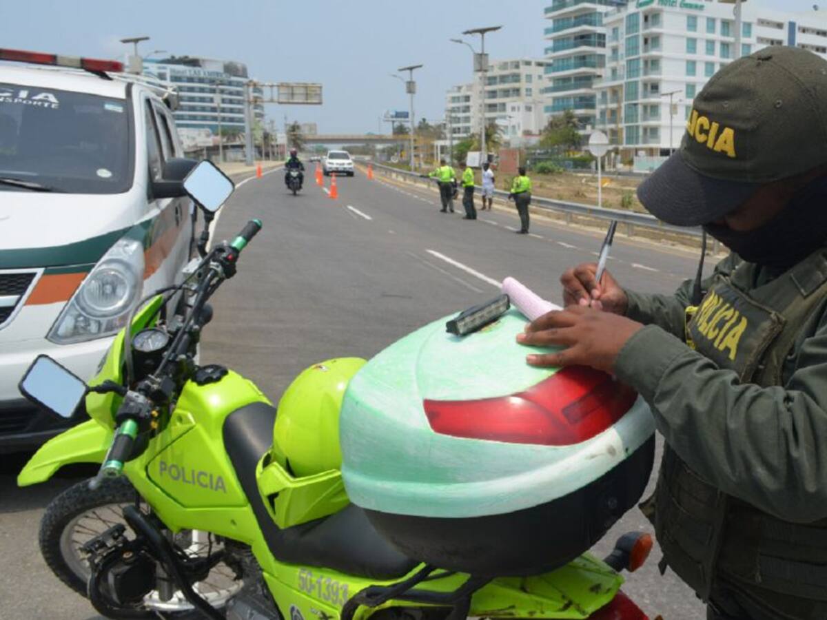 7 comparendos en vías de acceso de Cartagena durante la cuarentena