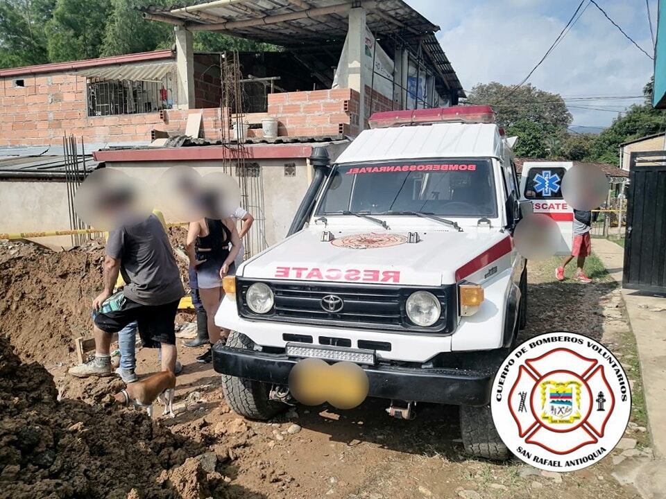 Obra en la que murió el trabajador en San Rafael- foto bomberos