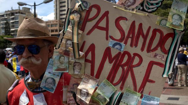 Protestas en Venezuela ante la crisis alimentaria. Foto: Getty