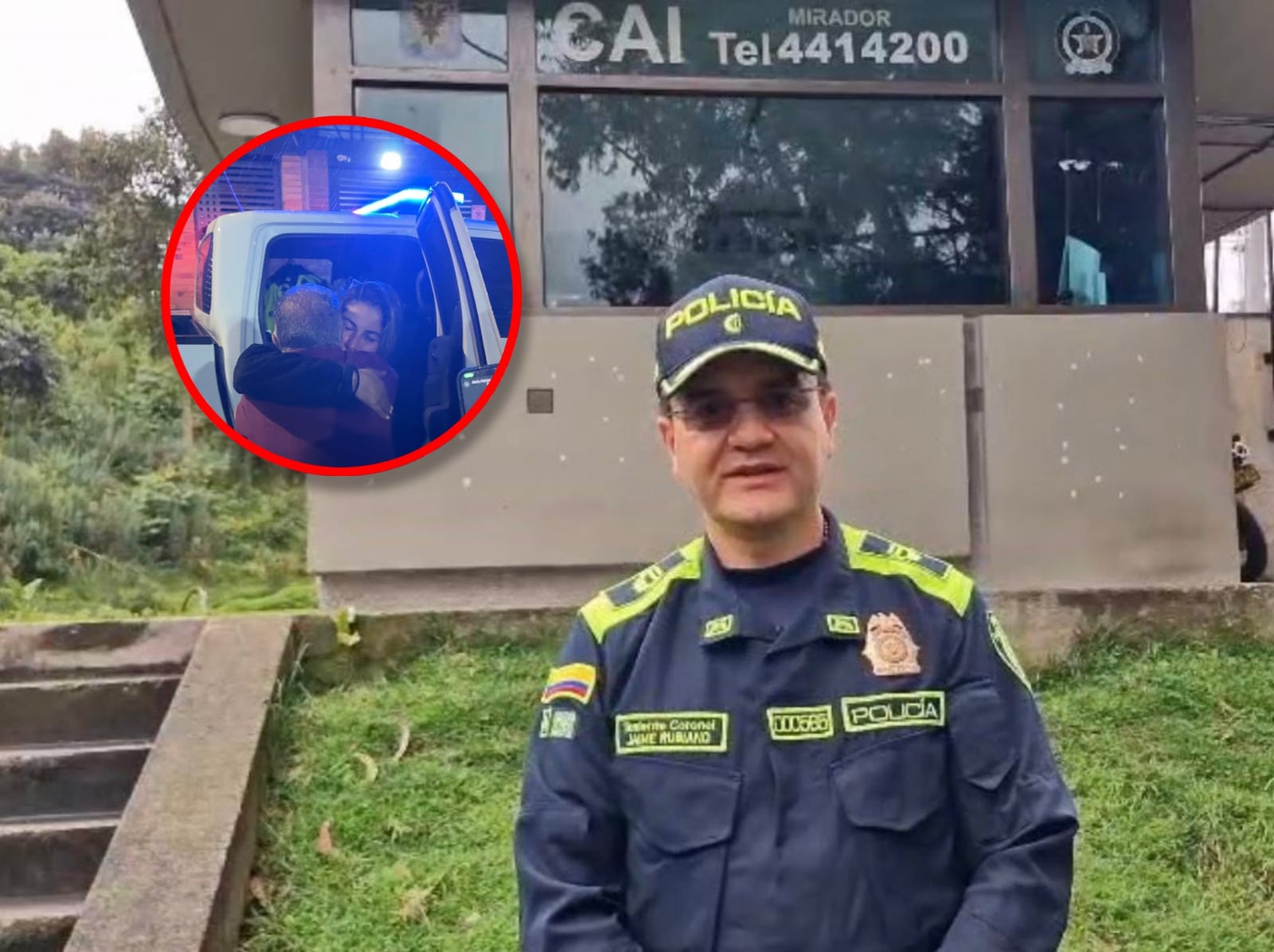 Policía recibió a Diana Ospina en el CAI Mirador en la vía Bogotá- Choachí