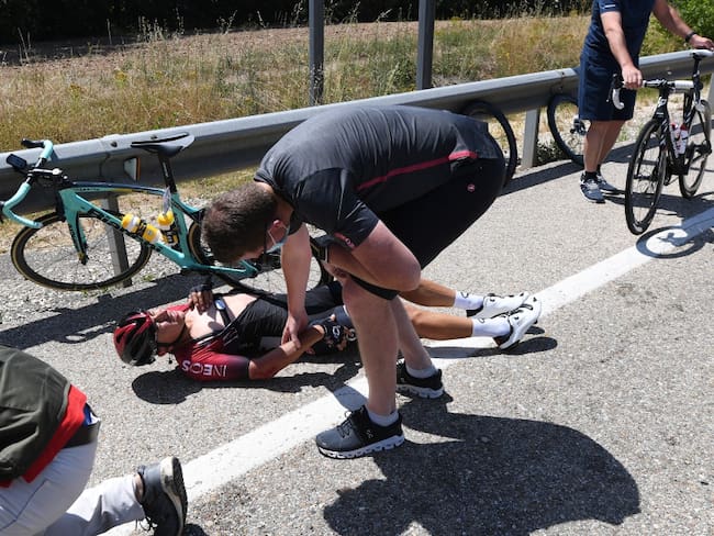Sebastián Henao se dislocó el hombro derecho tras fuerte caída en Burgos