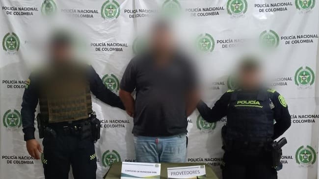 Capturado con munición y un proveedor. // Policía de Bolívar