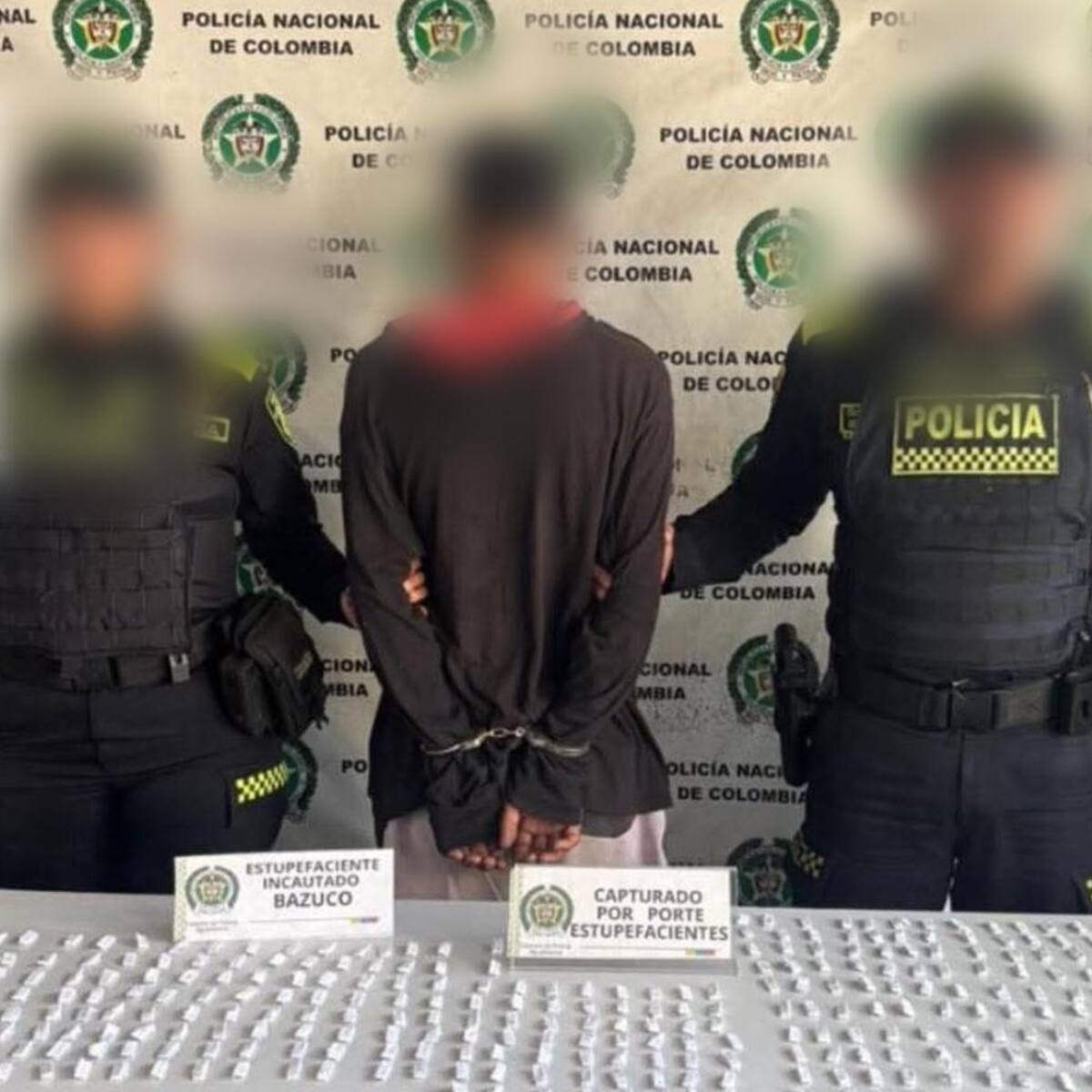 Presunto expendedor fue sorprendido por la Policía con 350 dosis de bazuco en Arjona