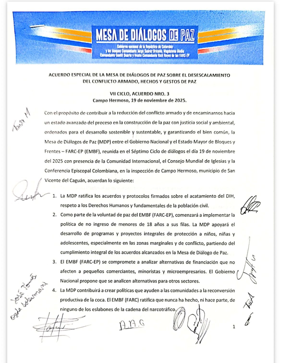 Acuerdo sobre el no reclutamiento de menores