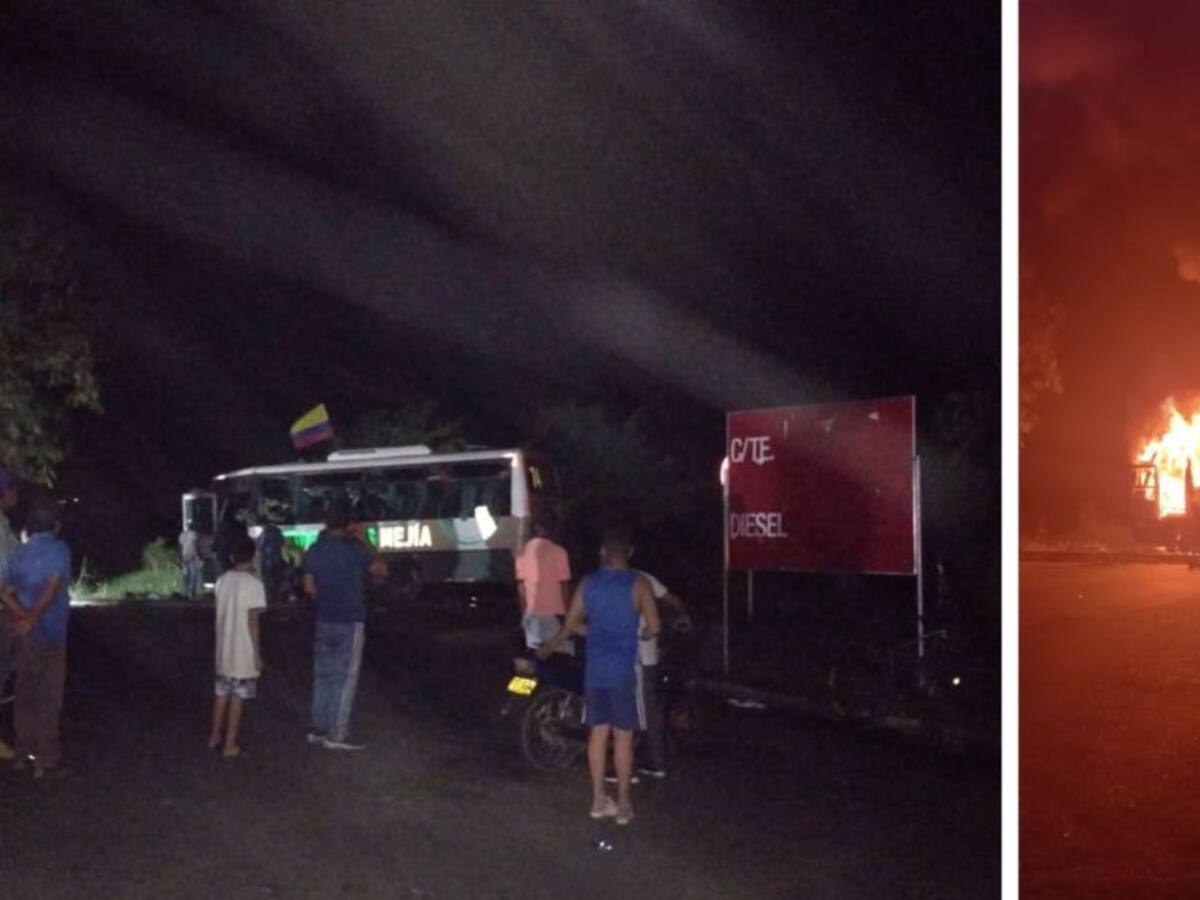 Incineran un bus de servicio especial en El Cerrito, Valle