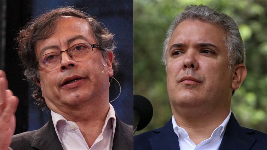 Senador colombiano Gustavo Petro y presidente de Colombia, Iván Duque. Foto: Colprensa - Camila Díaz / Colprensa - Sergio Acero