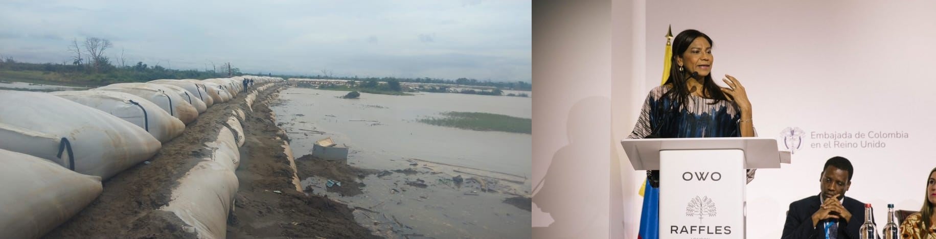 Gobernadora de Sucre pide acelerar las obras del jarillón de Caregato en la Mojana