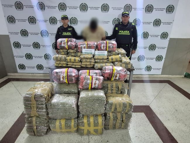 Cargamneto de marihuana incautado - foto policía Metropolitana