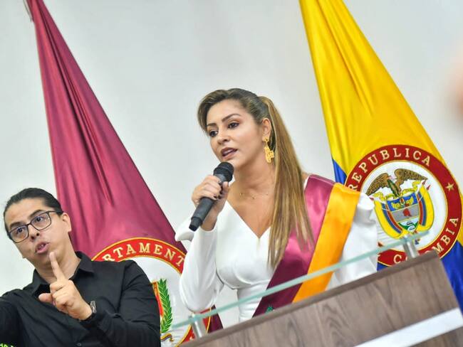Adriana Matiz tomando posesión como gobernadora del Tolima