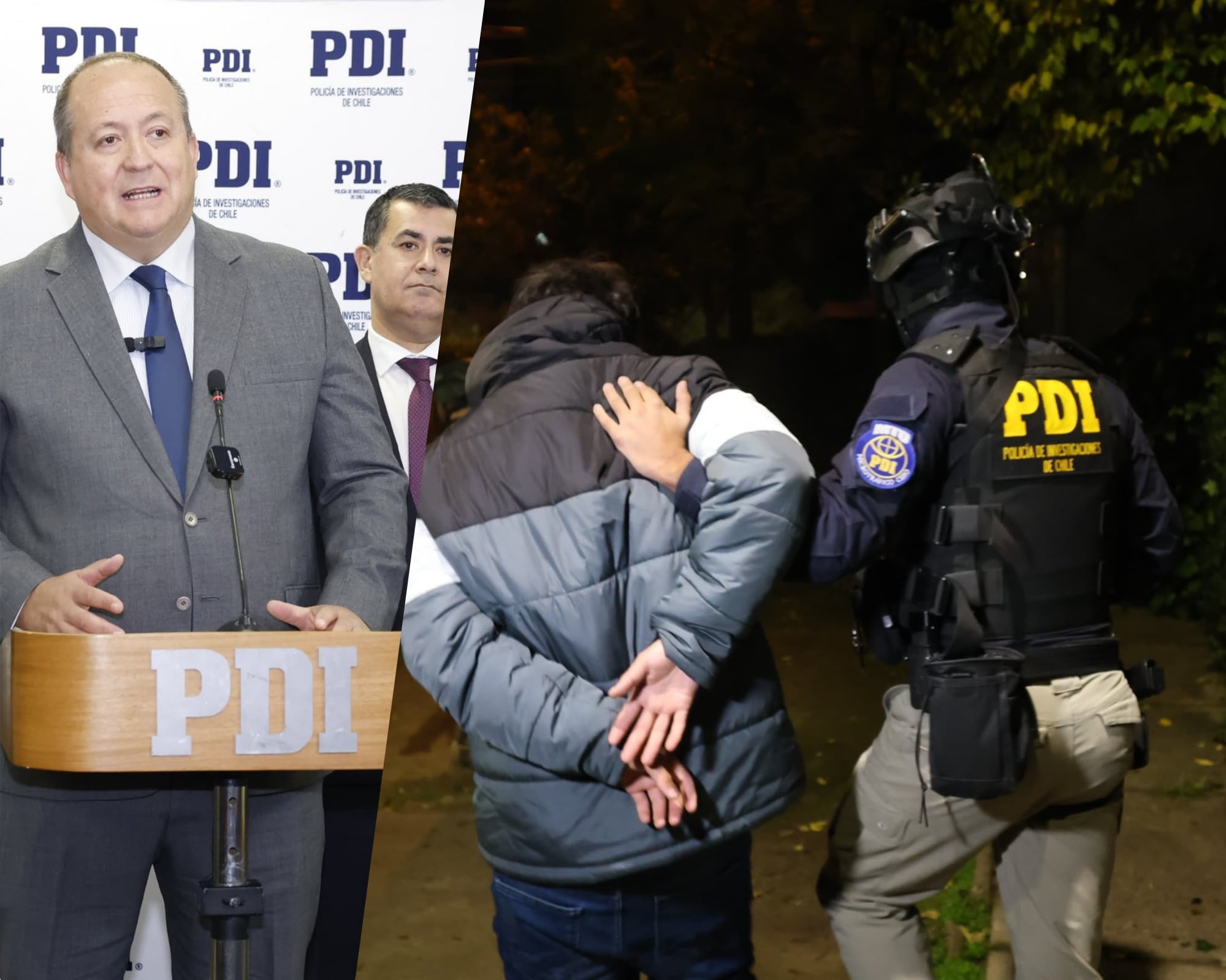 El fiscal general, Ángel Valencia, informó la detención de 52 personas relacionadas a la red de lavado de activos del Tren de Aragua.
(Foto: Caracol Radio / Cortesía Policía de Investigaciones Chile)