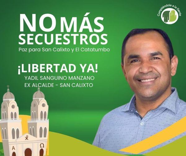En San Calixto exigen libertad para el exalcalde Yadil Sanguino