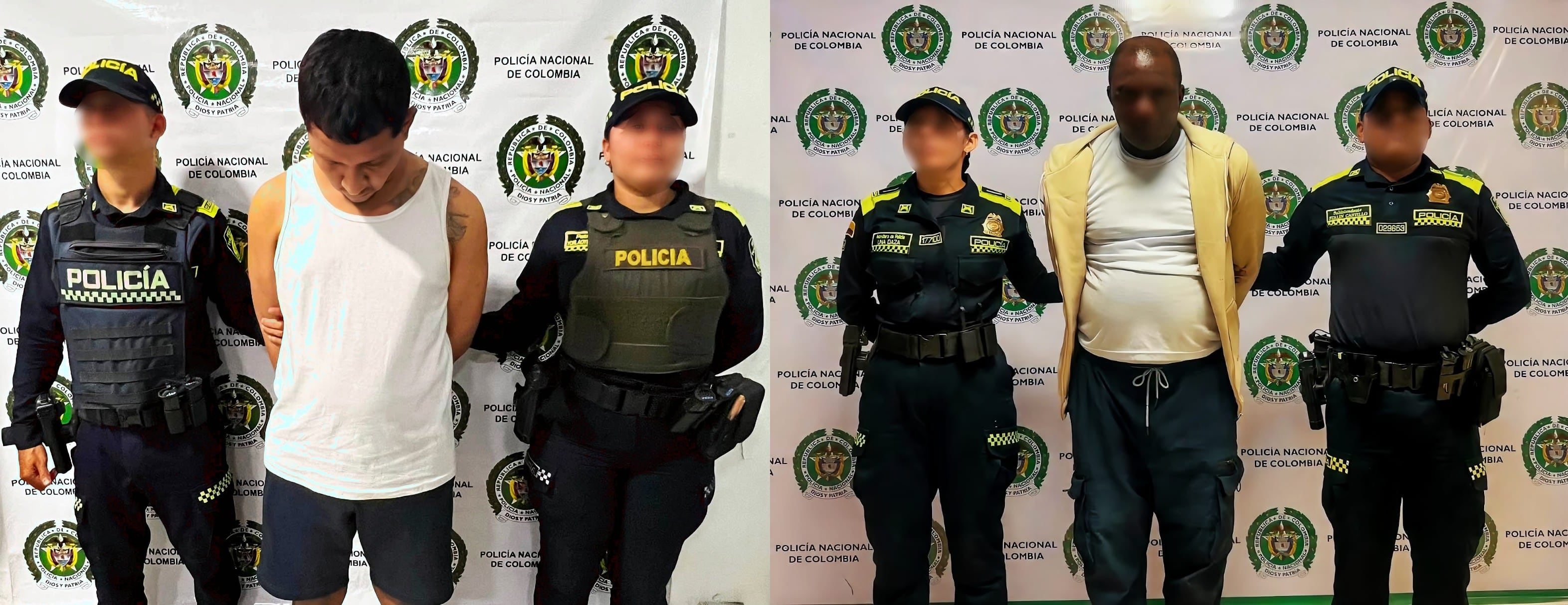 Alías "Jhon Henry" y Alías "Rember", capturados. // Policía Metropolitana de Cartagena