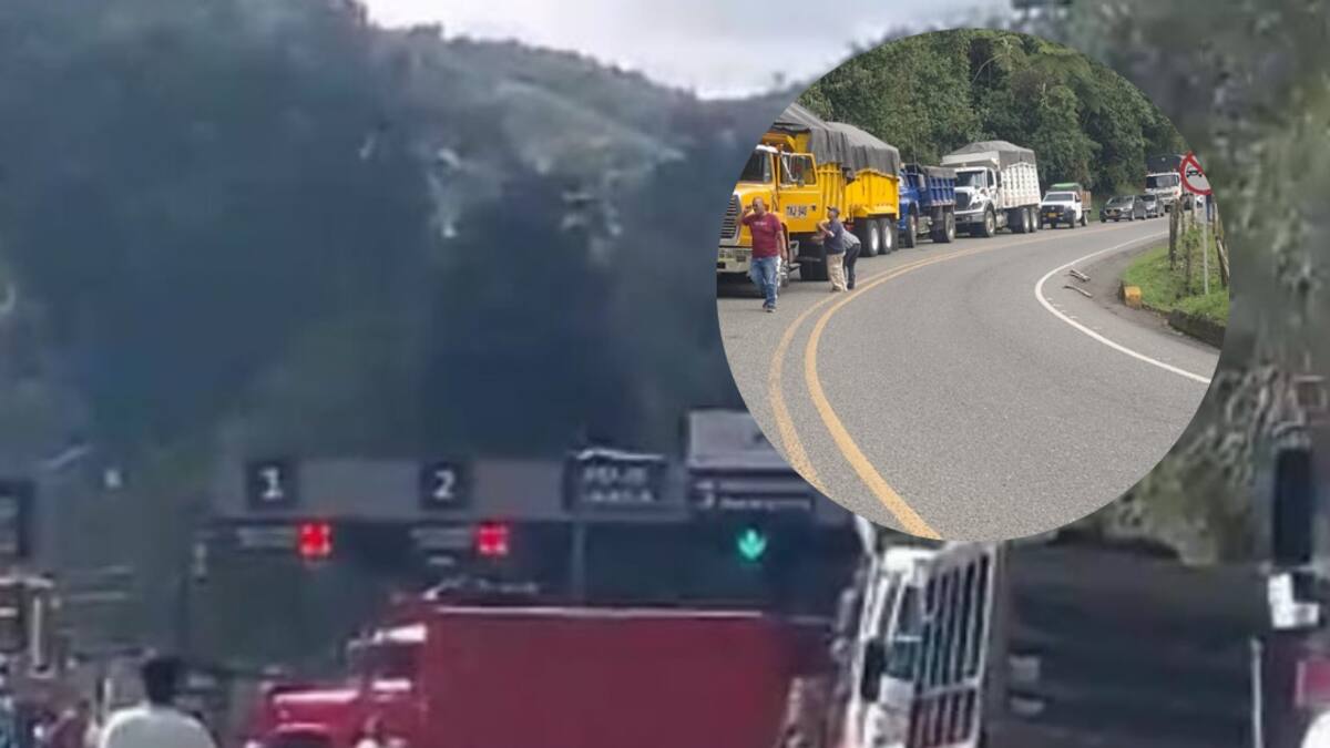 Transportadores no llegaron a un acuerdo y continúa el bloqueo de la vía en el peaje de Amagá