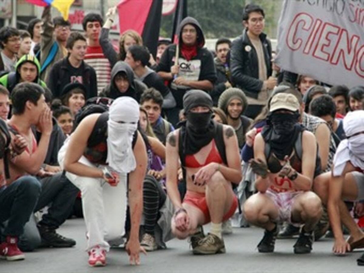 Fotogalería: La 'desnudatón' de estudiantes en Bogotá