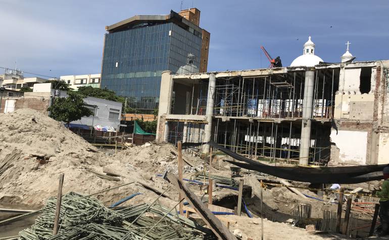 Obras de restauración del Teatro Santa Marta. /FOTO CARACOL RADIO