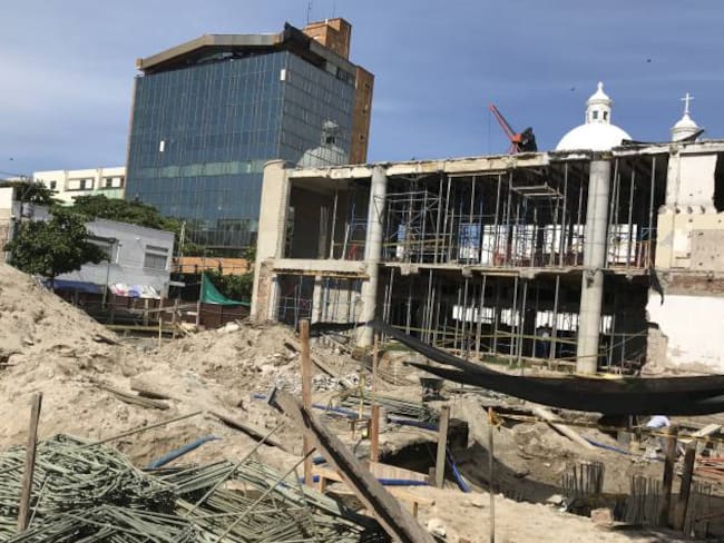 Obras de restauración del Teatro Santa Marta. /FOTO CARACOL RADIO