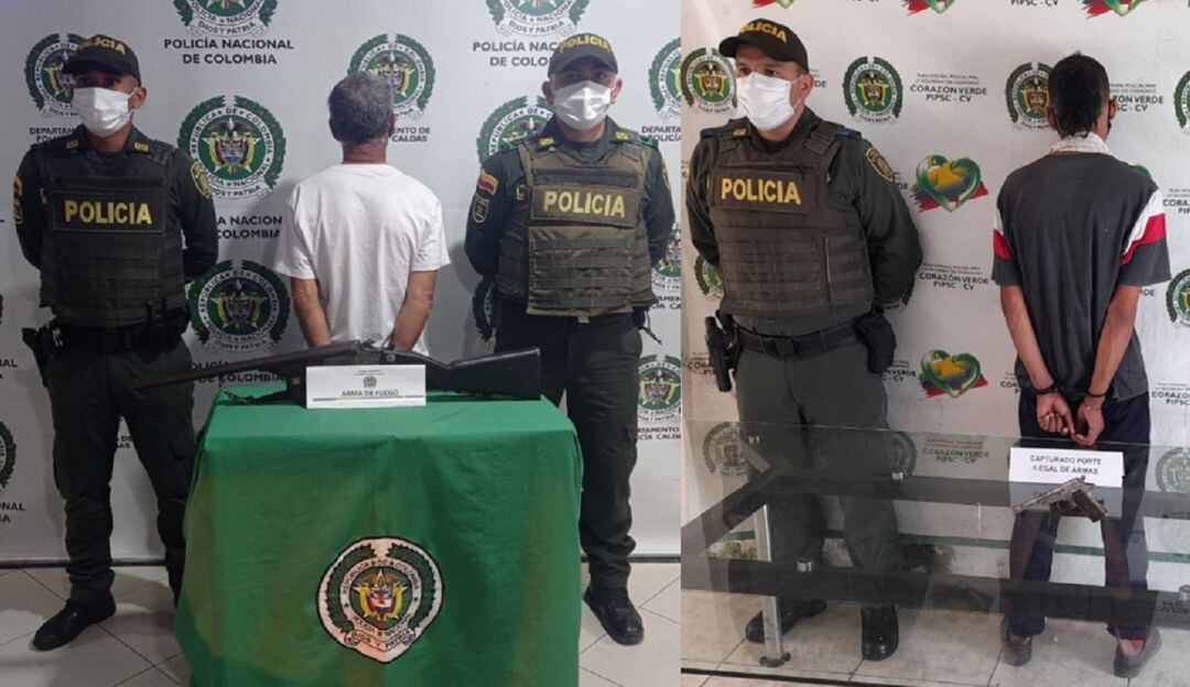 Capturados por presunto porte ilegal de armas de fuego.