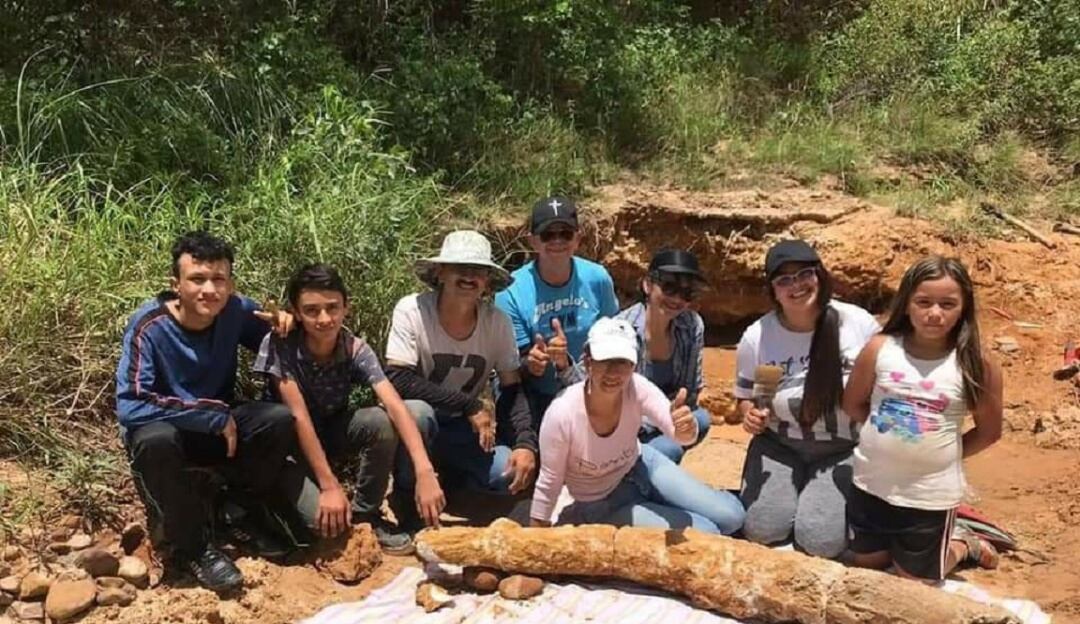 Colmillo de mastodonte encontrado en Los Patios