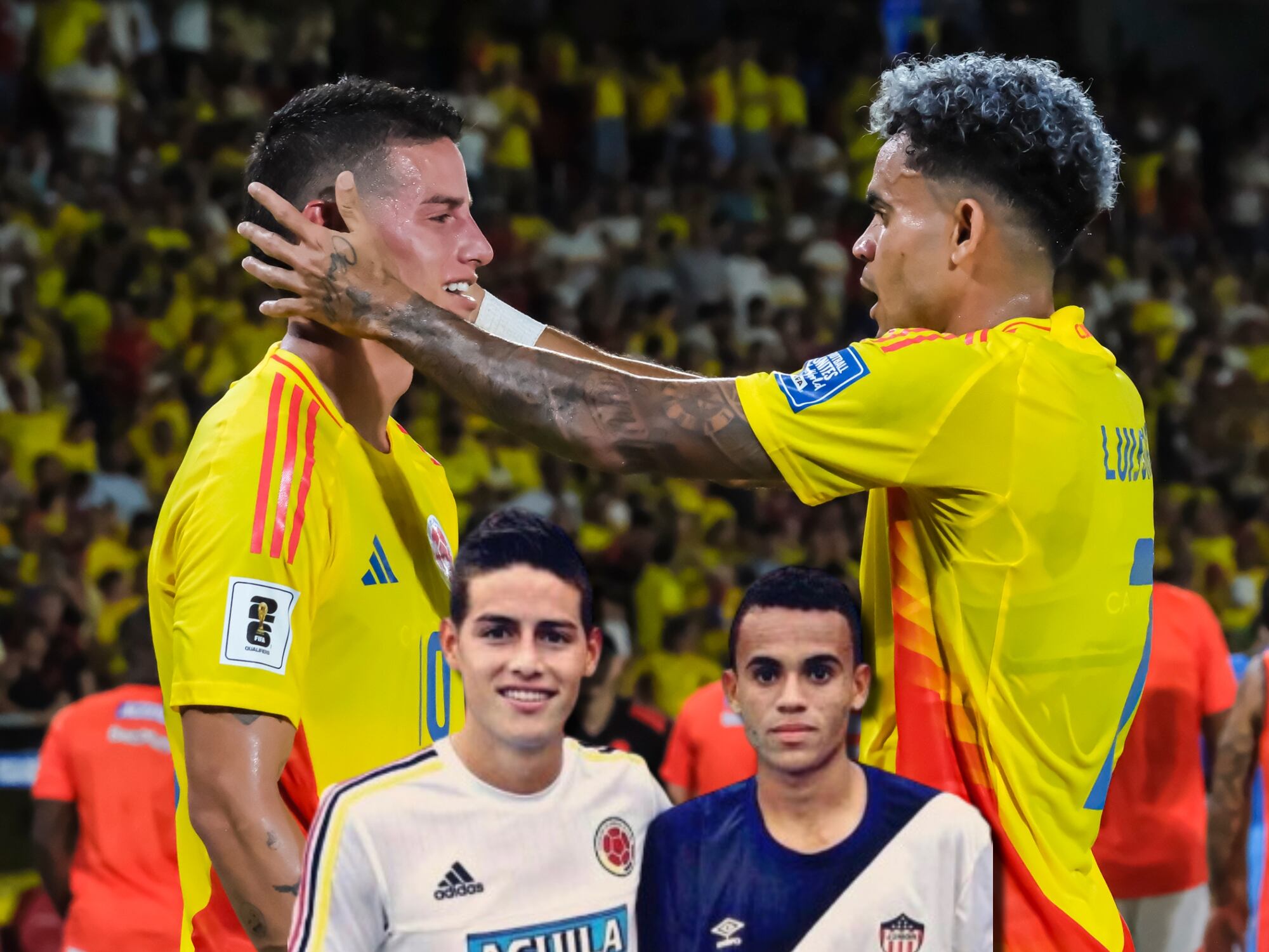 James Rodríguez y Luis Díaz. Fotos: Getty Images e Instagram de Luis Díaz.
