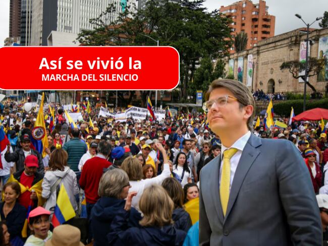 Así se vivió la marcha del Silencio en apoyo a Miguel Uribe en Bogotá este 15 junio // Caracol Radio