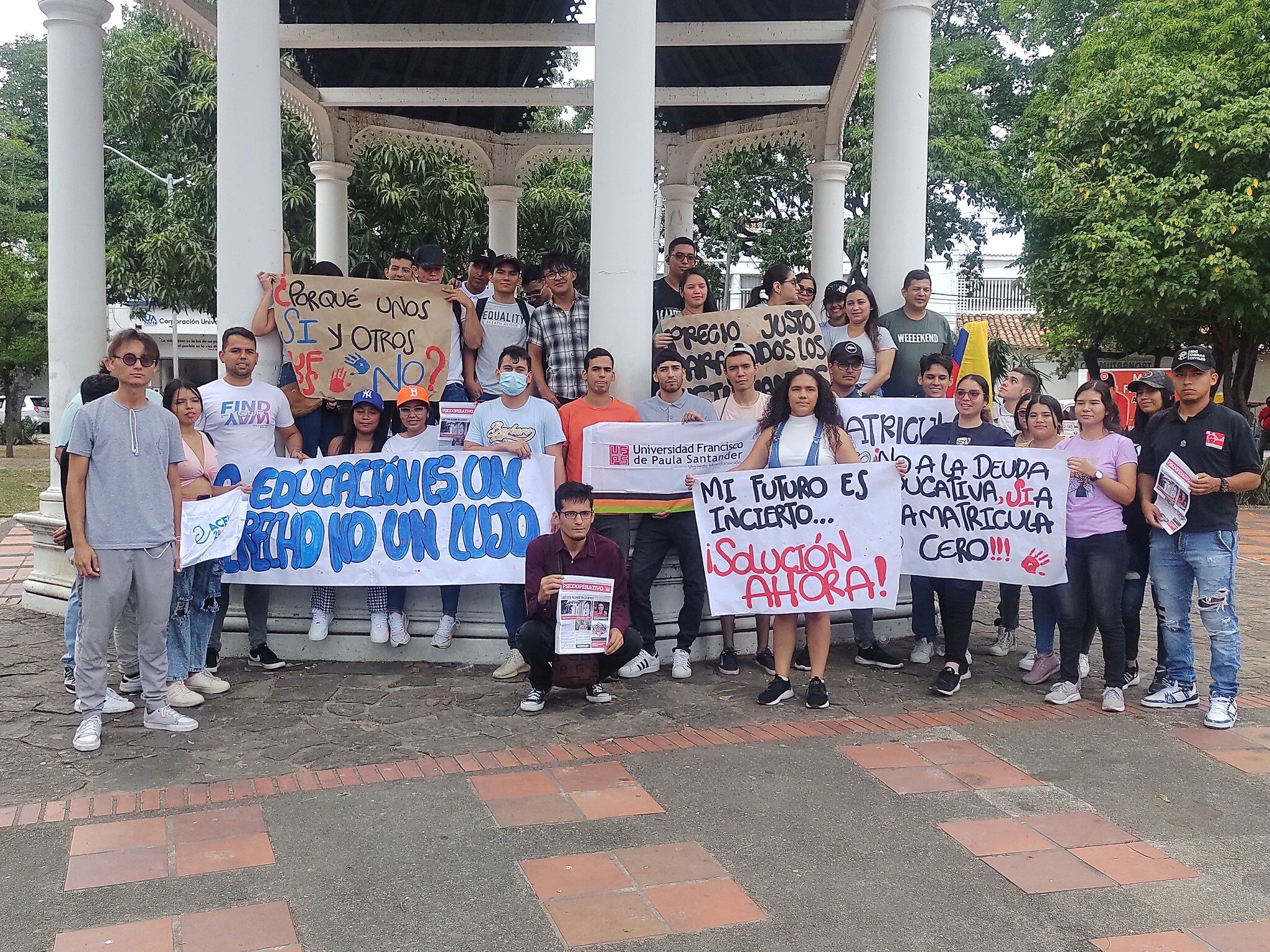 Protesta de estudiantes universitarios/Foto @CucutaOnline