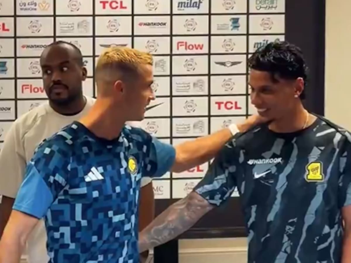 Video: Cristiano Ronaldo le dio la bienvenida a Richard Ríos a la Liga saudí con cariñoso saludo