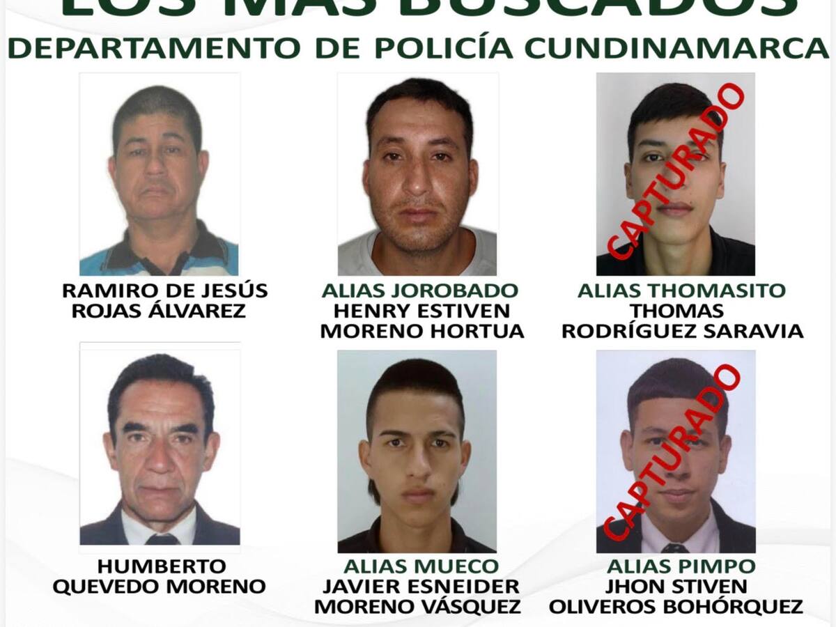 Capturan a dos delincuentes en Cundinamarca: estaban en el cartel de los más buscados