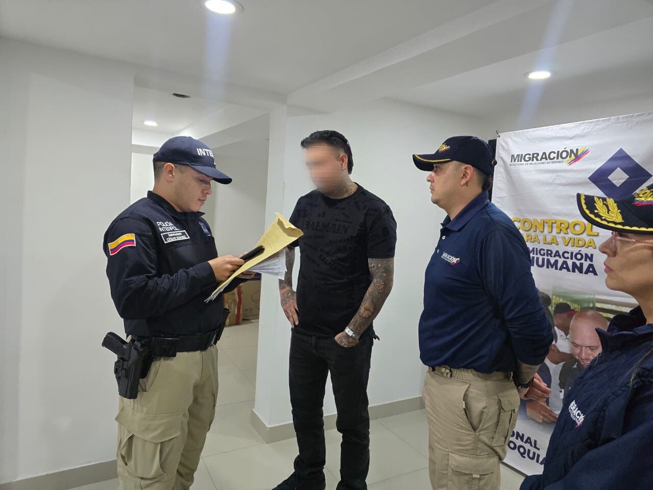 Mexicano con circular roja de Interpol detenido en Sopetrán. Foto: Migración Colombia.