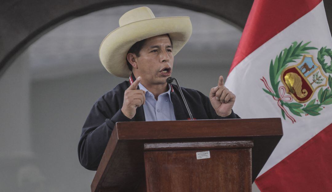 El candidato izquierdista Pedro Castillo, virtual ganador de las elecciones presidenciales.