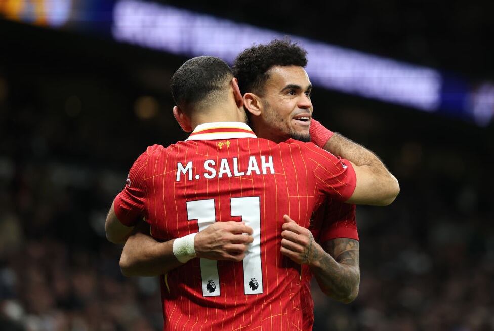 Luis Díaz y Mohamed Salah / Getty Images