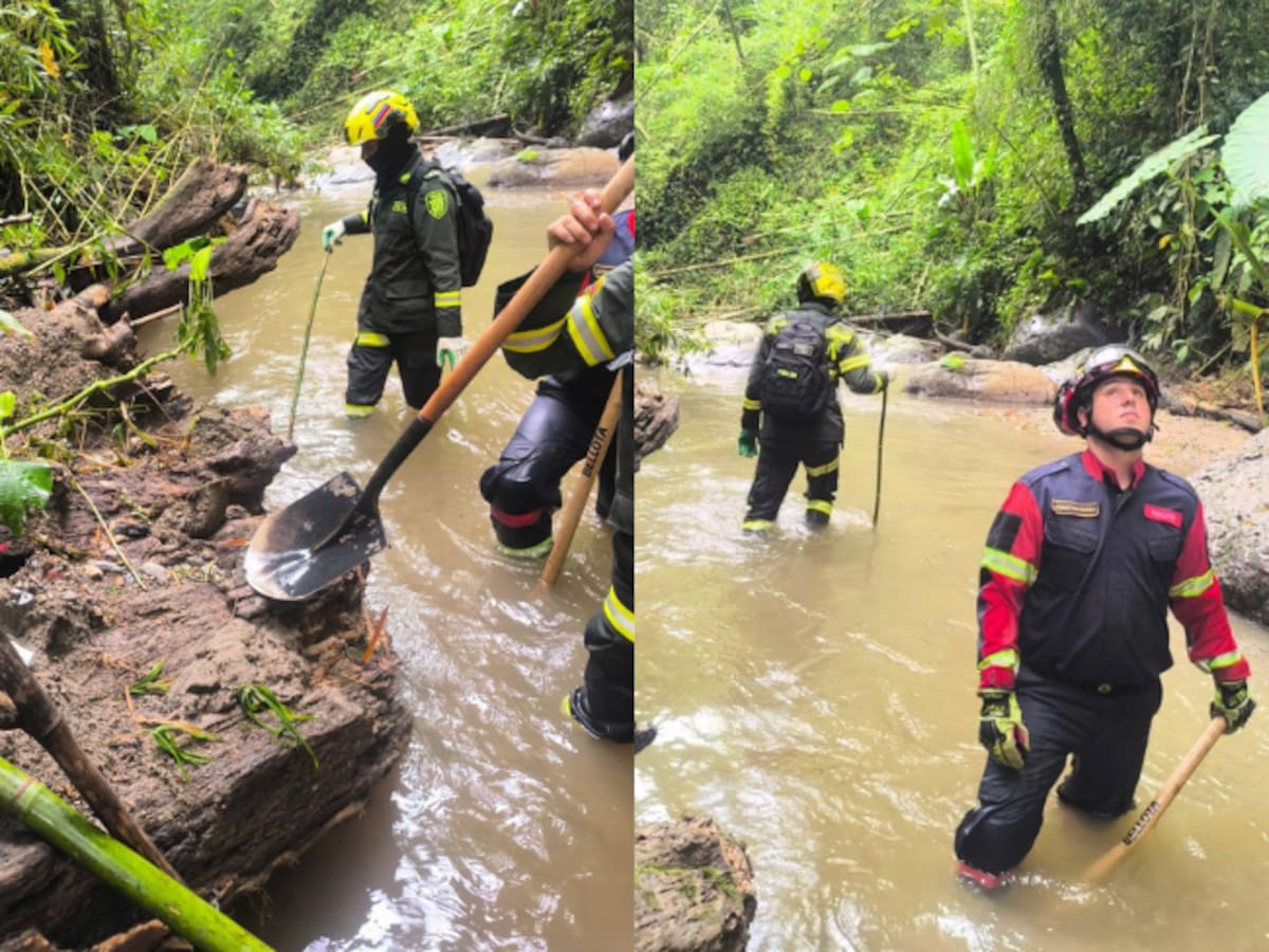 Van 17 días de búsqueda de un policía que desapareció en la creciente de un afluente en Manizales