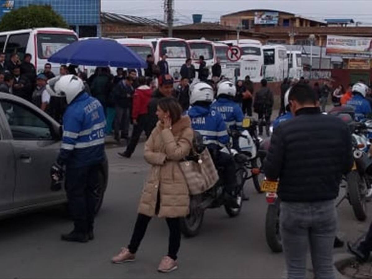 Terminal de Transporte de Chía cerrado por promotores del paro de conductores