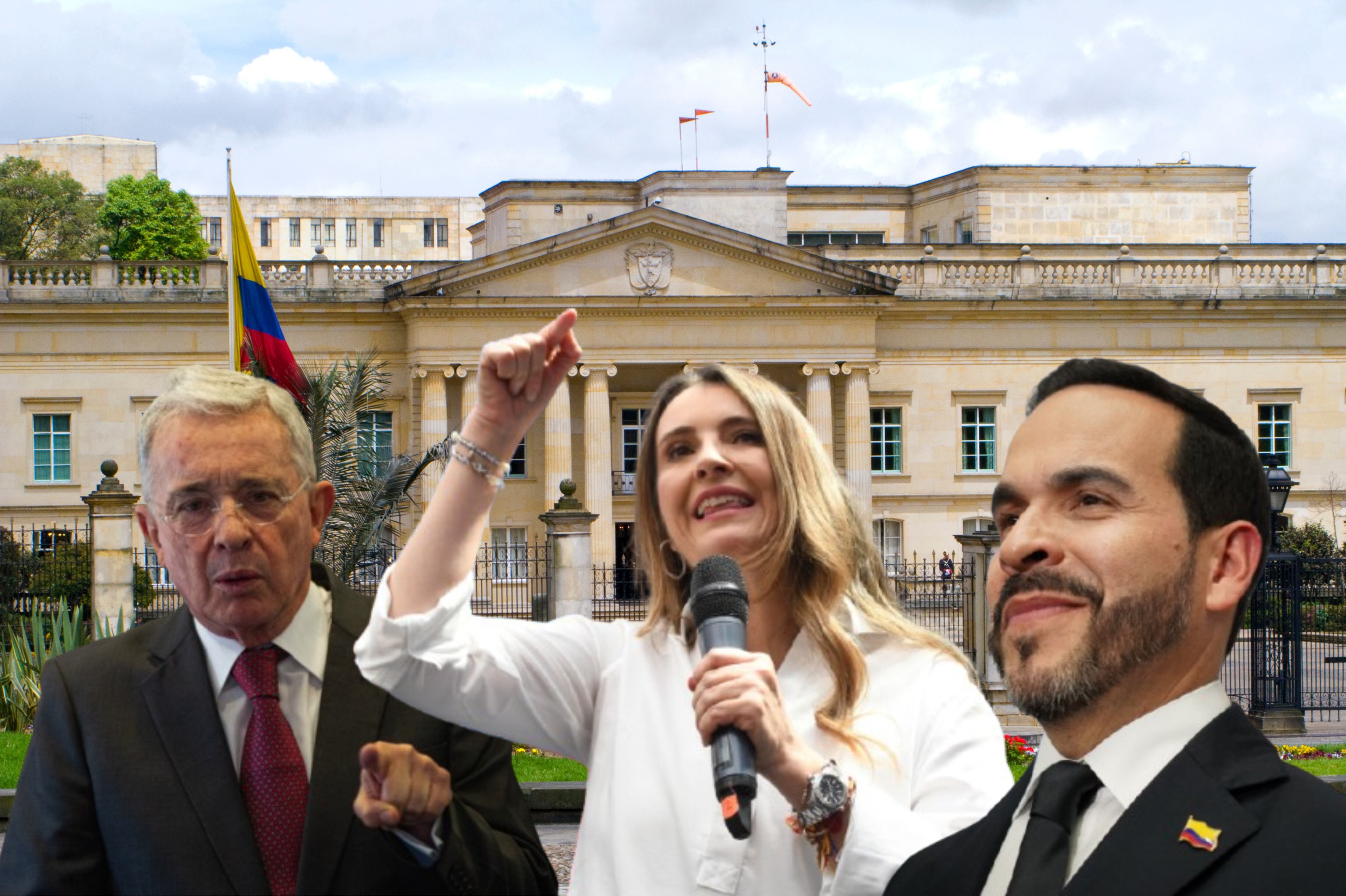 Imagen de referencia. Álvaro Uribe, Paloma Valencia, Abelardo de la Espriella y Casa de Nariño: Getty Images.