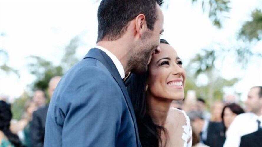 Mariana Pajón y Vincent Pelluard dieron el "sí" en el altar. Foto: Colprensa