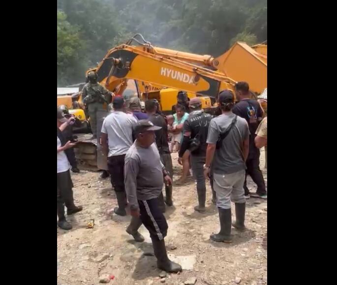 Protesta de mineros por operativos en el Nordeste- foto cortesía