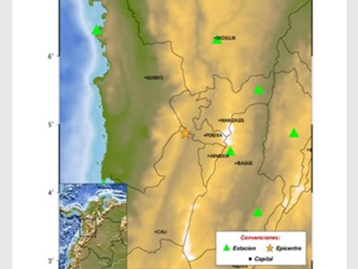 Sismo de mediana intensidad sacude el Eje Cafetero