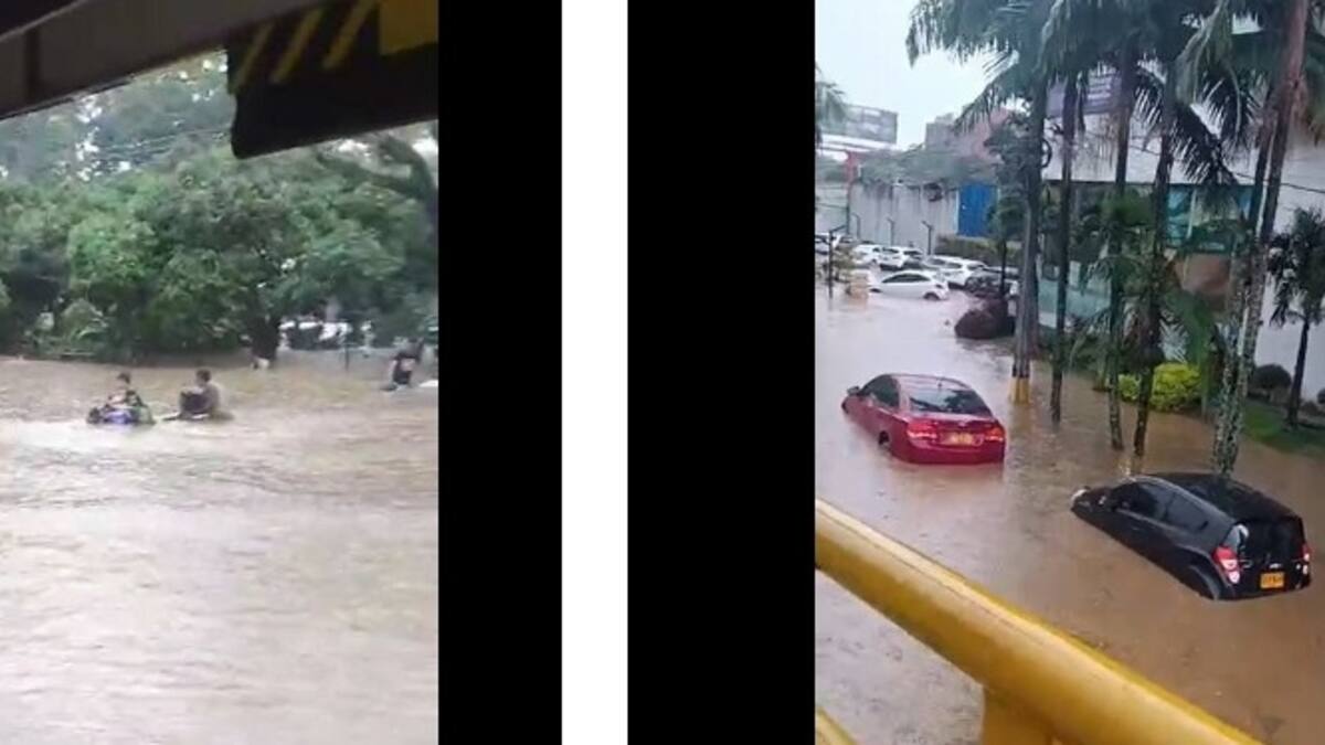Fuerte aguacero en el Valle de Aburrá generó inundaciones en vías