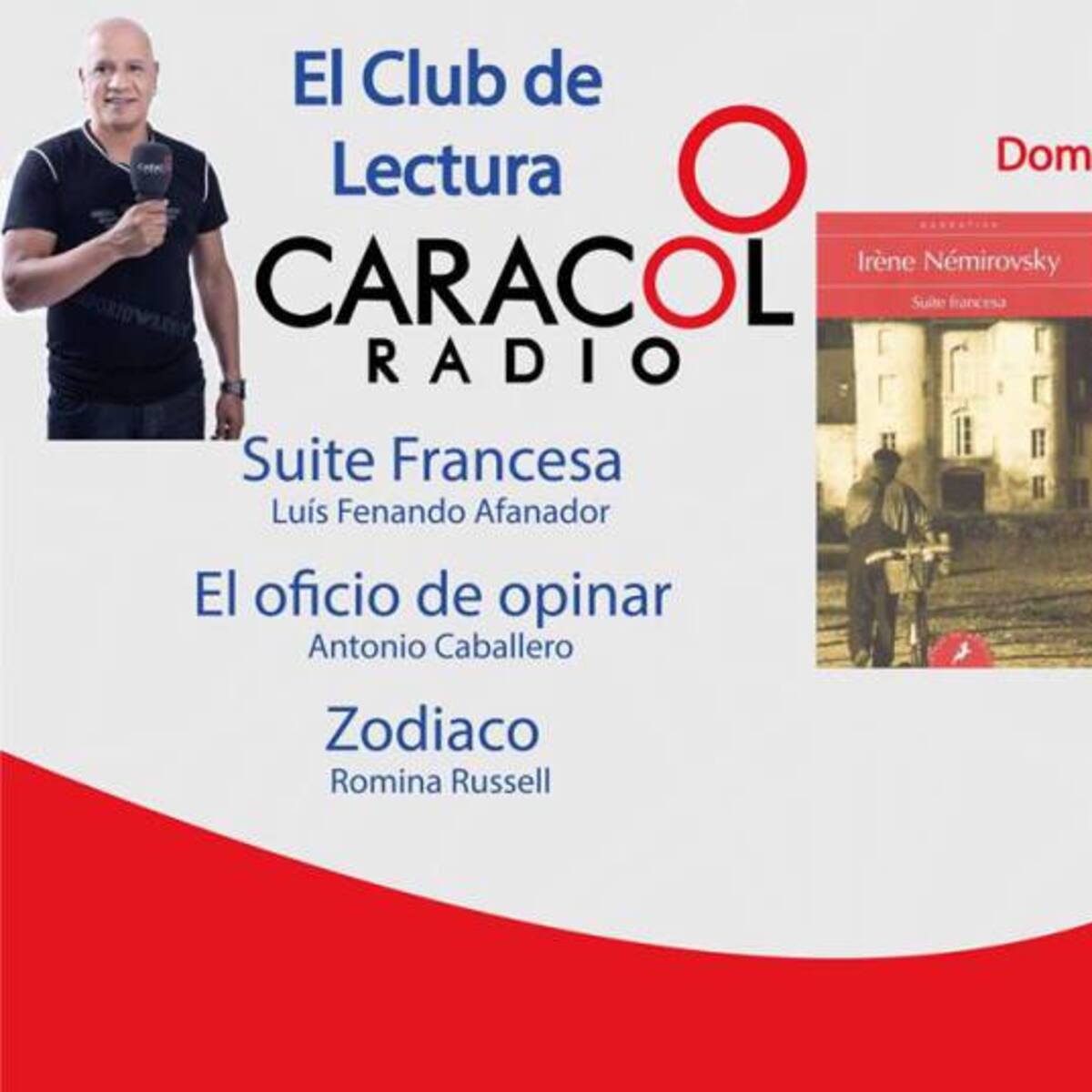 El escritor Antonio Caballero, Romina Rusell y Luis Fernando Afanador en El Club de Lectura