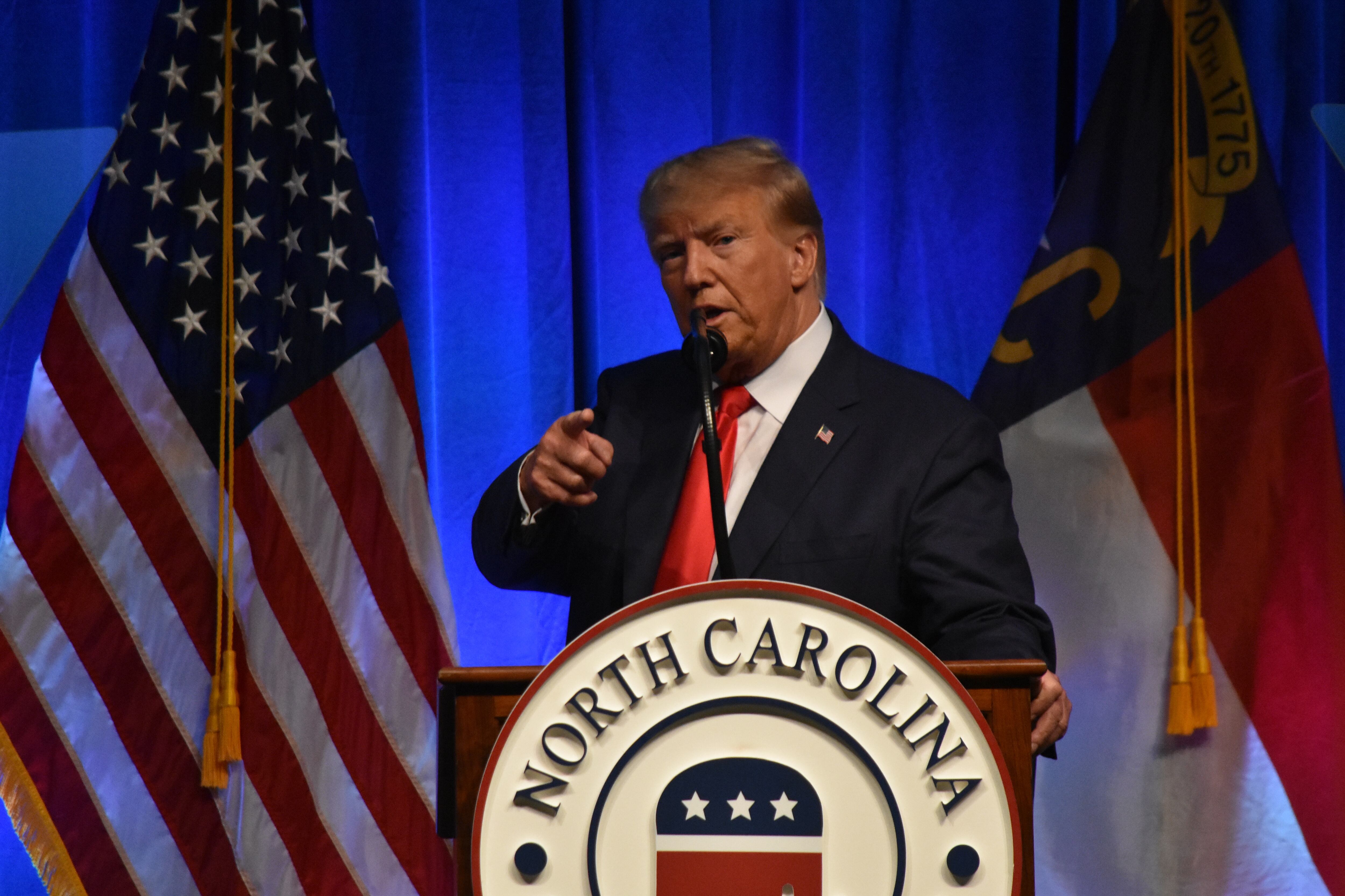 El expresidente de los Estados Unidos, Donald Trump, durante un mitín político en Carolina del Norte. 
(Foto:    Kyle Mazza/Anadolu Agency via Getty Images)