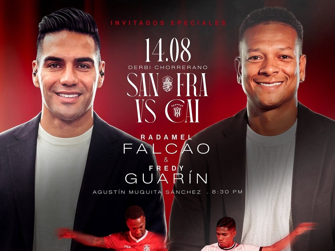 Falcao y Guarín, invitados al 'Derbi Chorrerano' / Instagram: San Francisco.