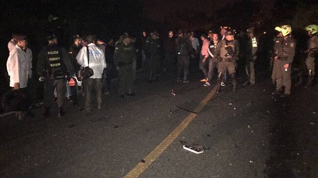 Ataque con explosivos deja dos policías heridos en Medellín. Foto: Alcaldía de Medellín.