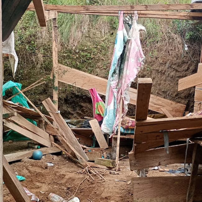 Ataque de dron en la vereda Buenos Aires de Tibú. / Foto: Alcalde.