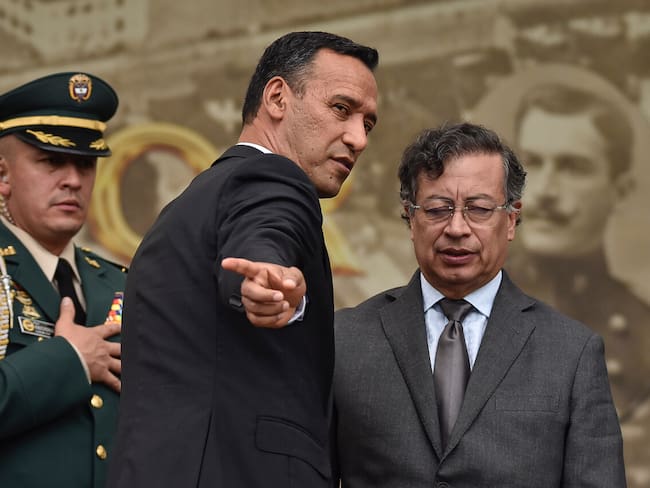 Bogotá. Marzo 11 de 2025. En la Escuela Militar de Cadetes José Maria Córdova, se realiza el reconocimiento de tropas al nuevo ministro de Defensa, Pedro Arnulfo Sánchez, con presencia del Presidente Gustavo Petro. (Colprensa - Cristian Bayona).