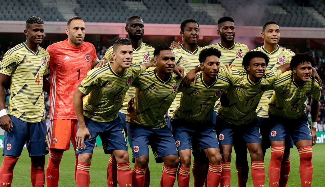 La Selección Colombia durante su amistoso contra Algeria en octubre de 2019.