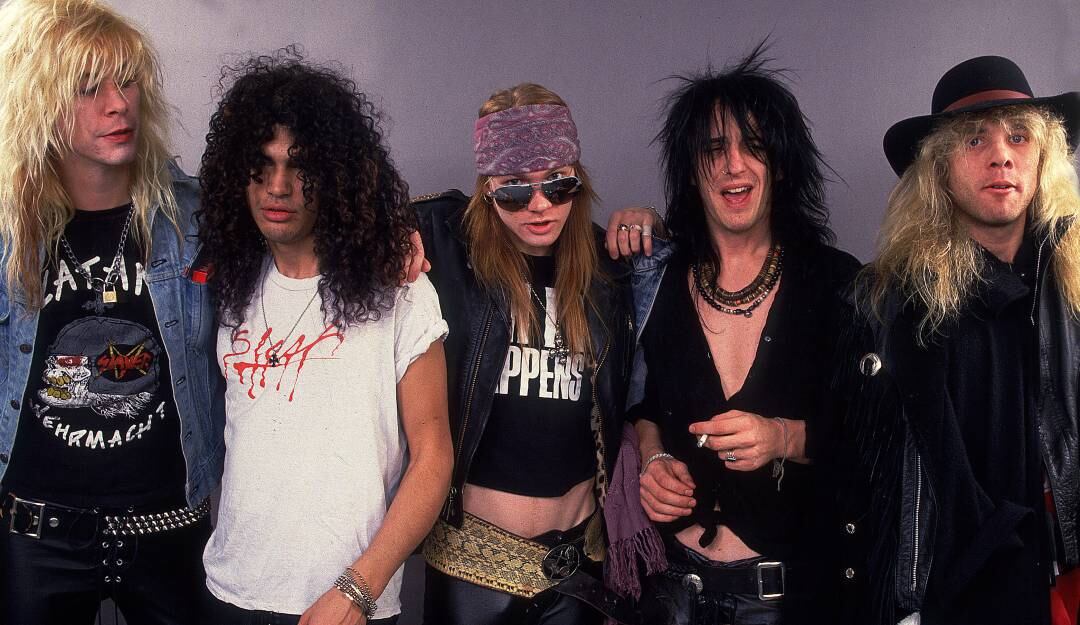 Foto de archivo de la banda Guns and Roses, tomada en diciembre de 1987
