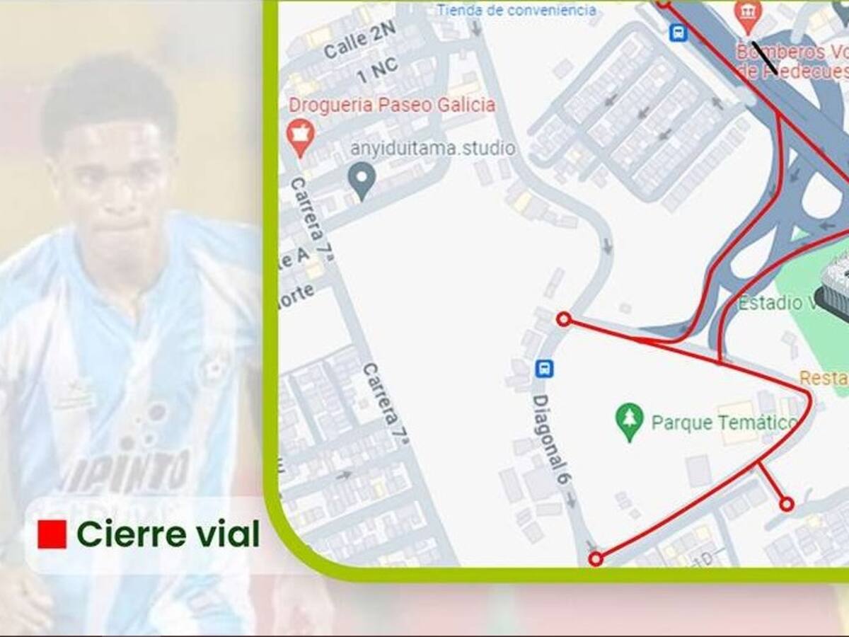 Cierres viales en Piedecuesta por partido Real Santander - Bucaramanga