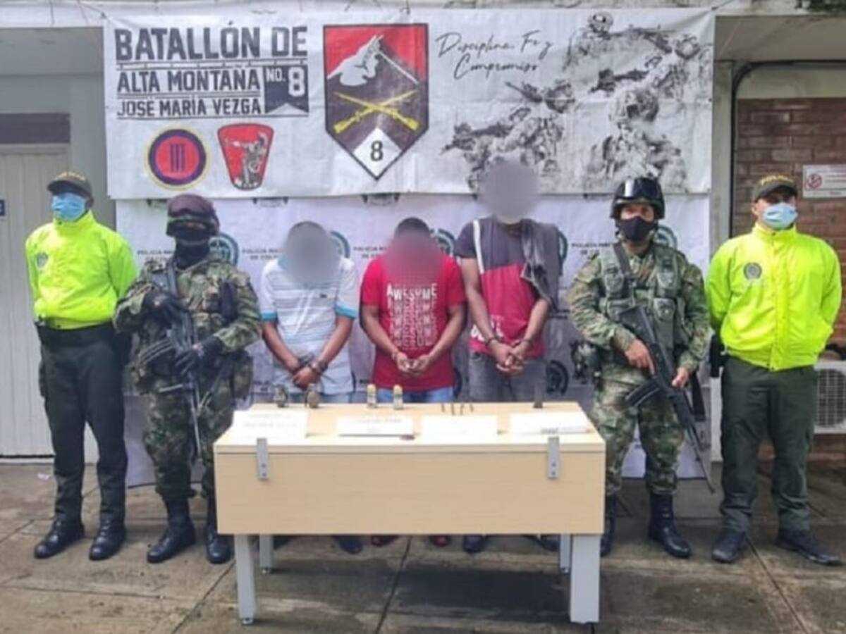 Capturan a tres integrantes de las disidencias de las Farc en Cauca