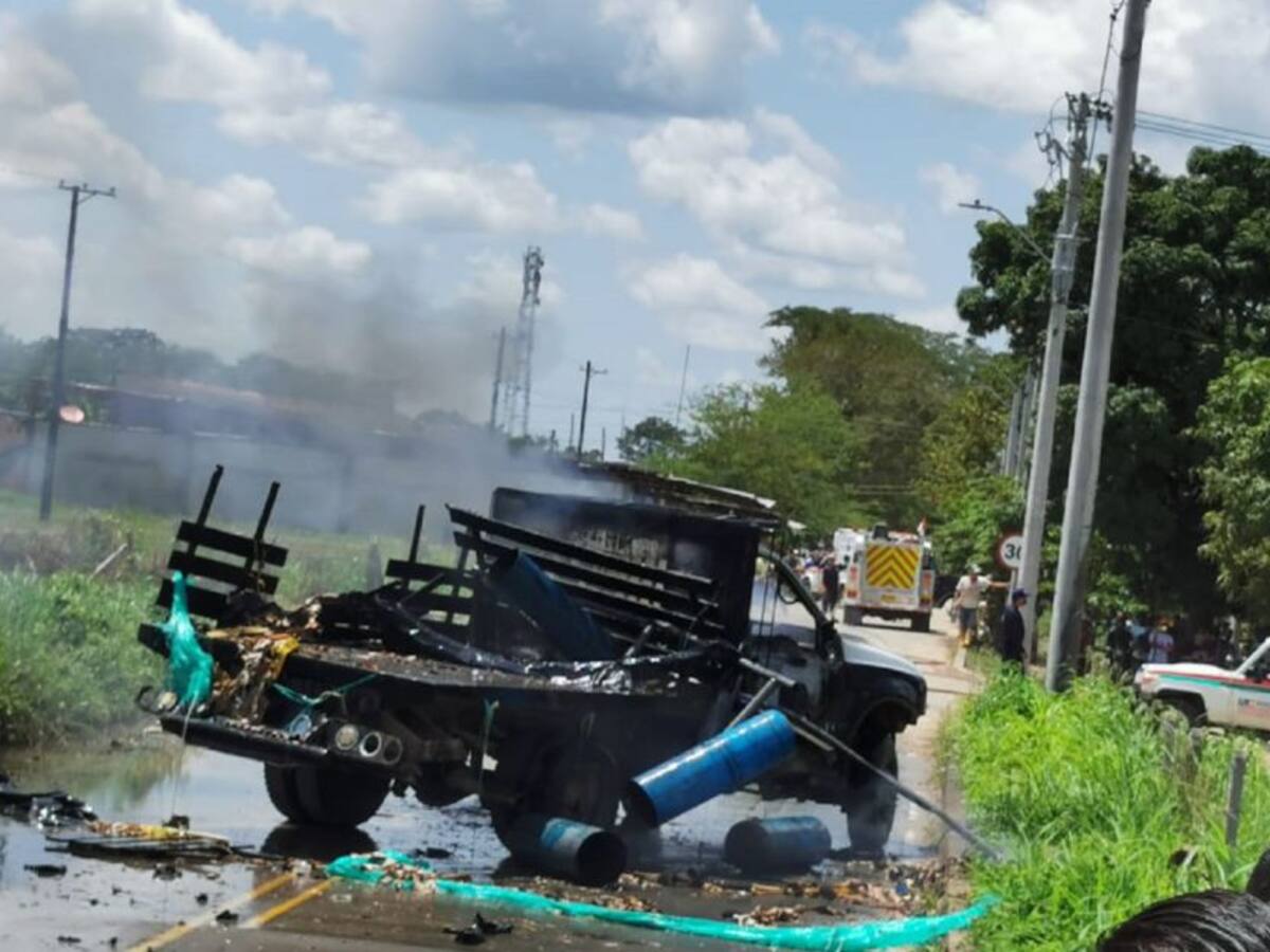 Explotó carro en el municipio de Arauquita